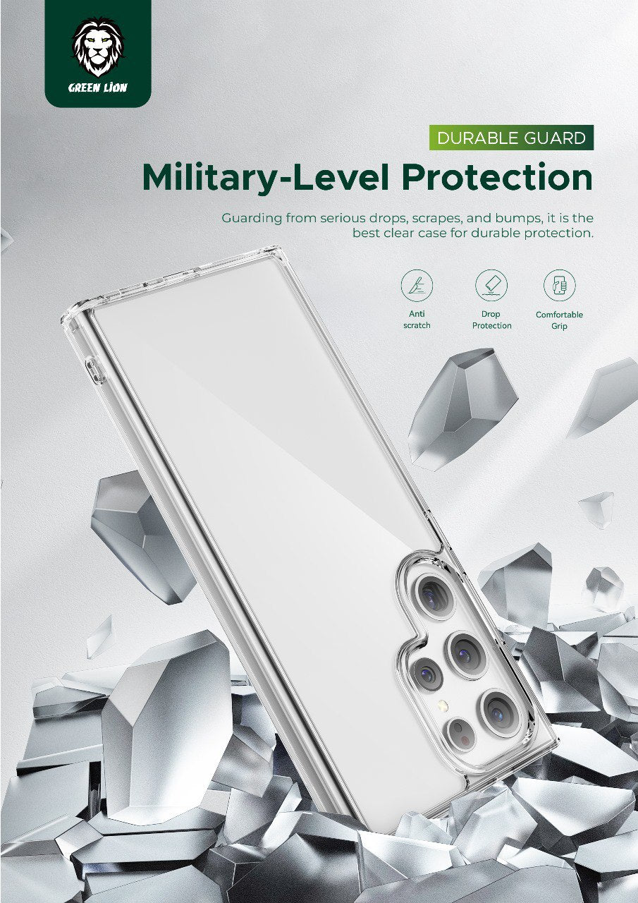 جراب Green Lion لهاتف Samsung Galaxy S24 Ultra Crystal Clear