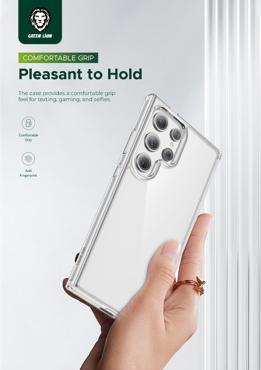 جراب Green Lion لهاتف Samsung Galaxy S24 Ultra Crystal Clear