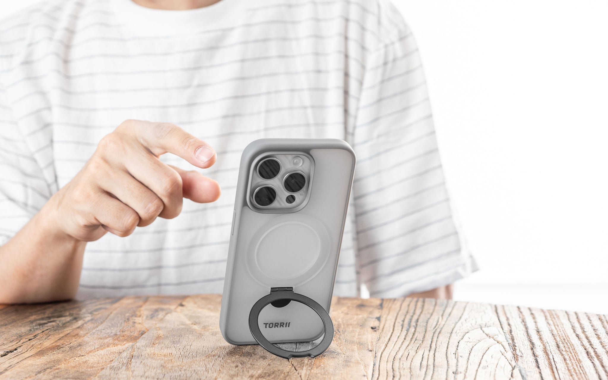 Torrii TORERO (Stand Case+MagSafe Compatible) for iPhone 15 Pro / Pro Max - Grey