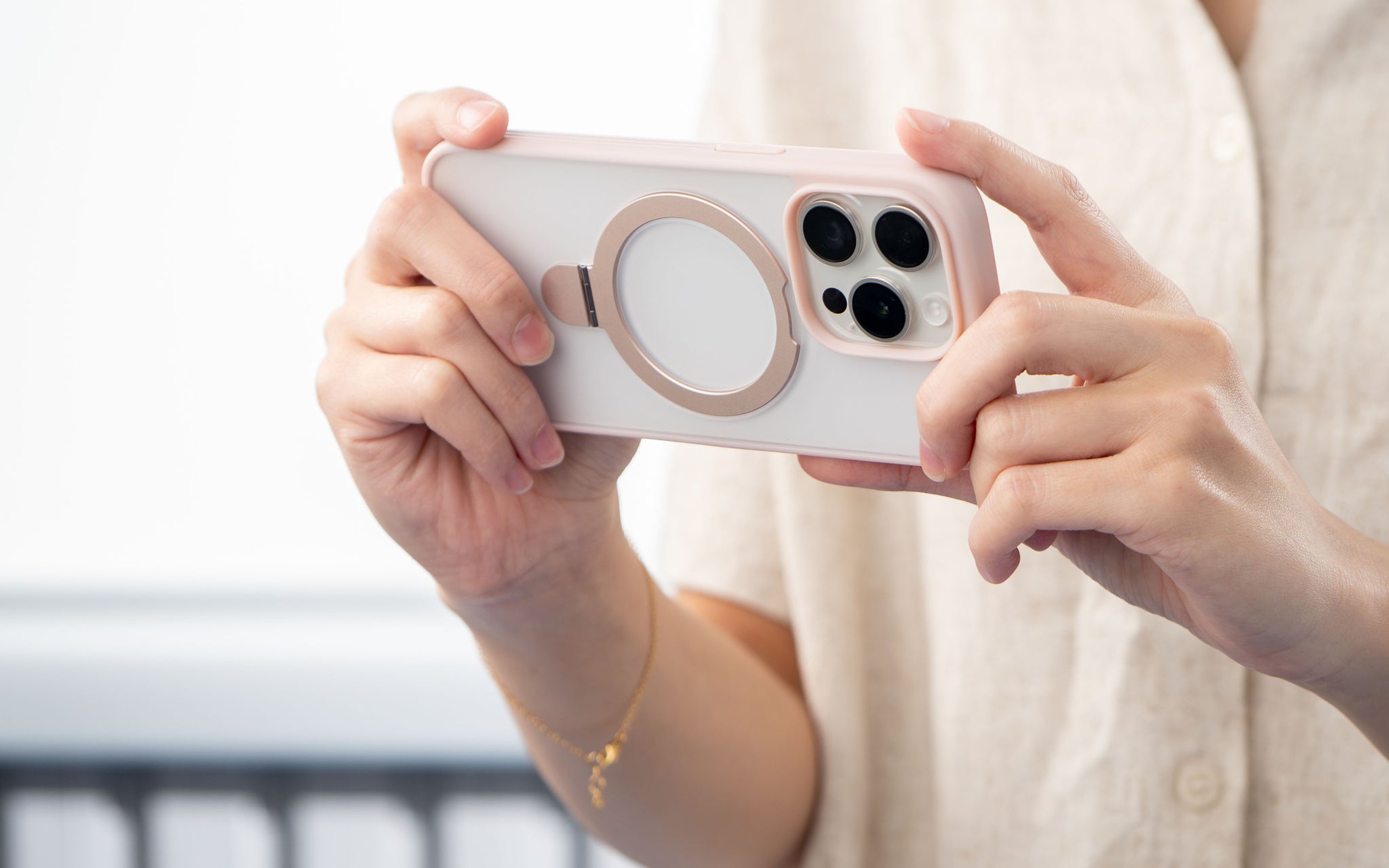 Torrii TORERO (Stand Case+MagSafe Compatible) for iPhone 15 Pro / Pro Max - Pink