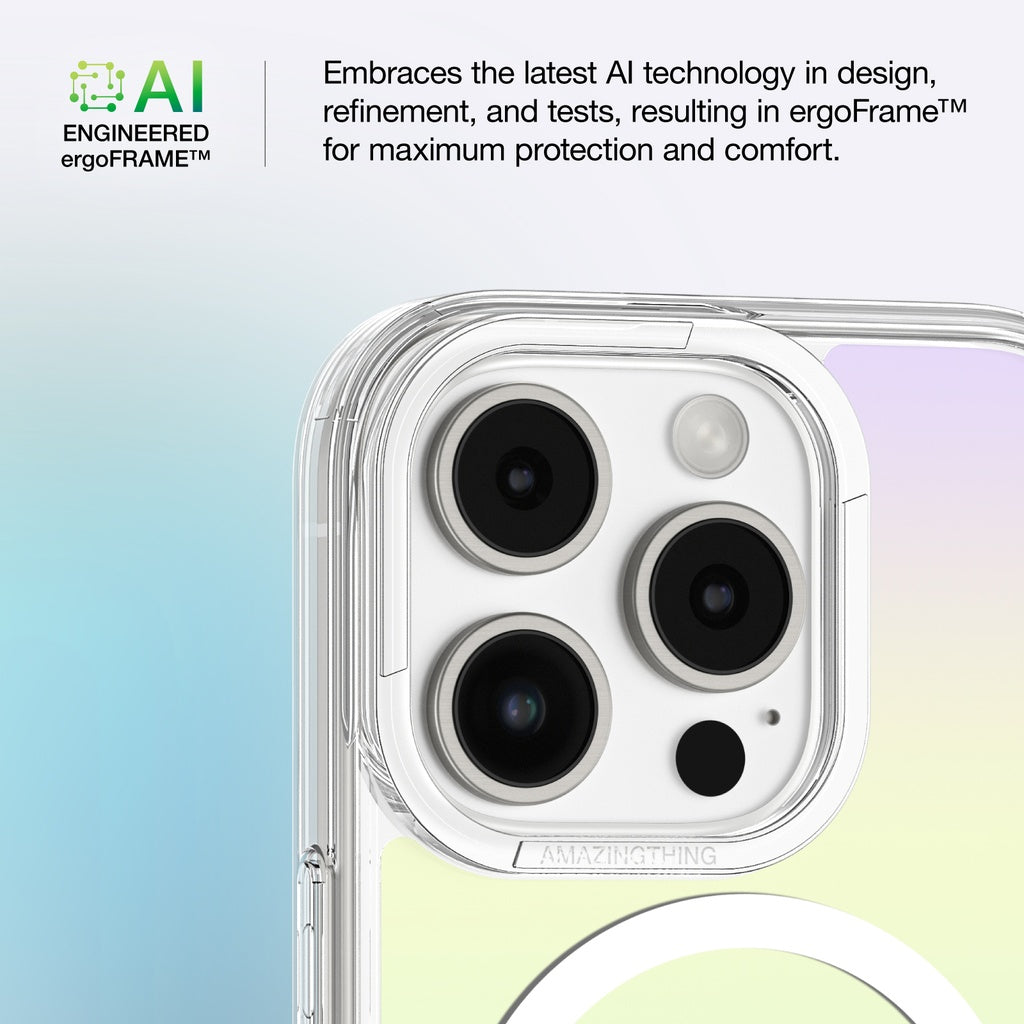 Amazing Thing Minimal Mag Case Transparent iPhone 16 Pro Max - Rainbow