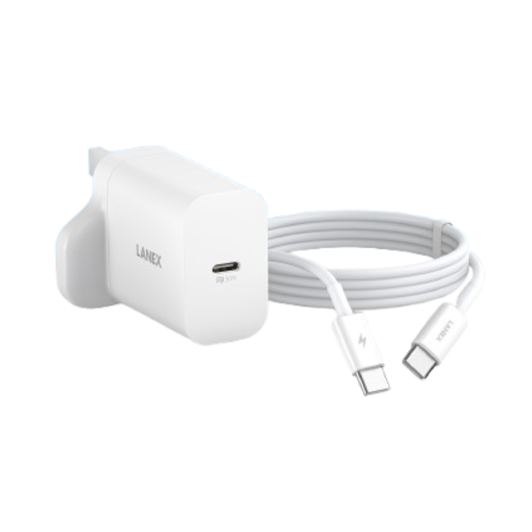 Lanex 30W Adapter with TypeC to TypeC Cable 1m