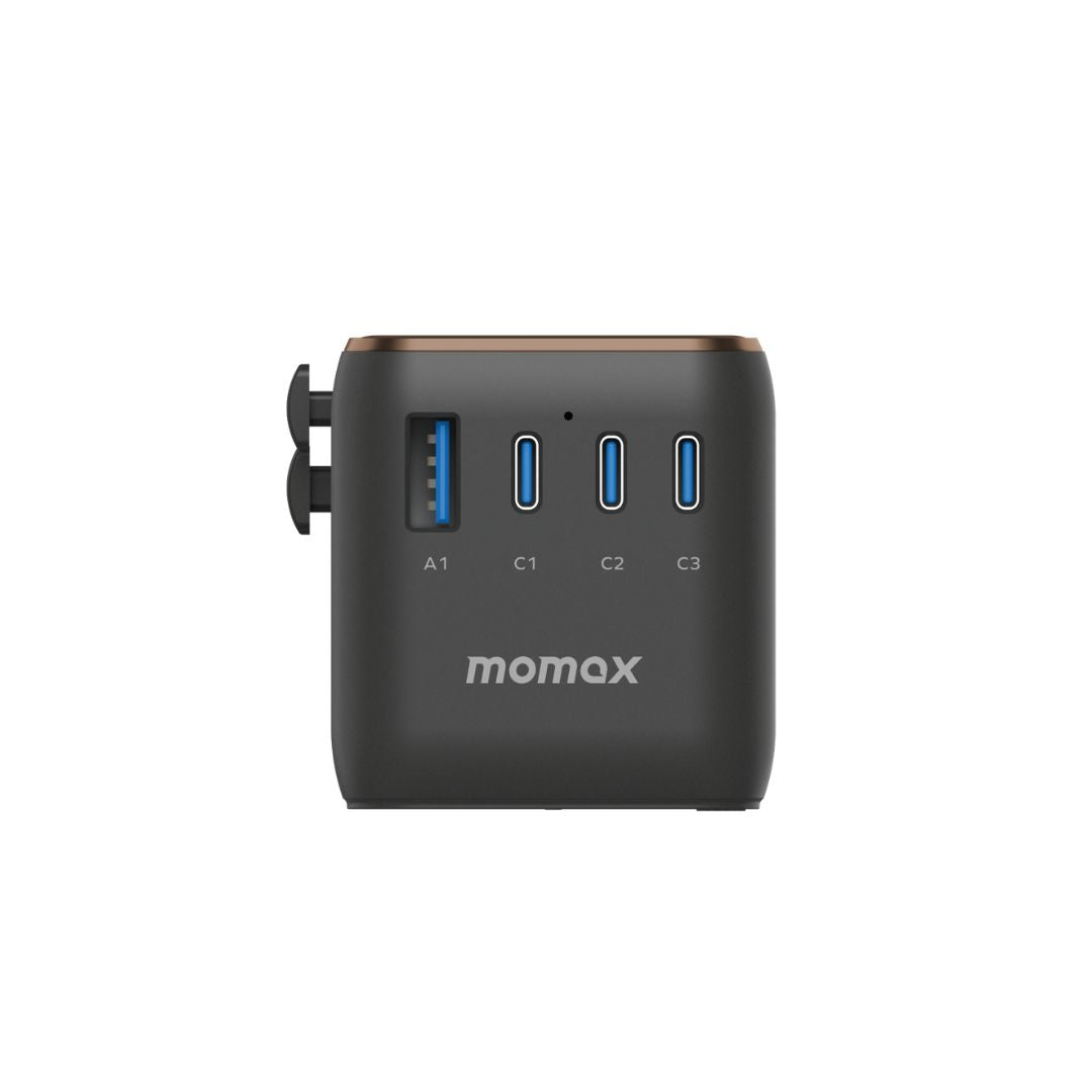 Momax 1-World 4-Port GaN Travel Charger 170W + USB-C Cable - Sandstone
