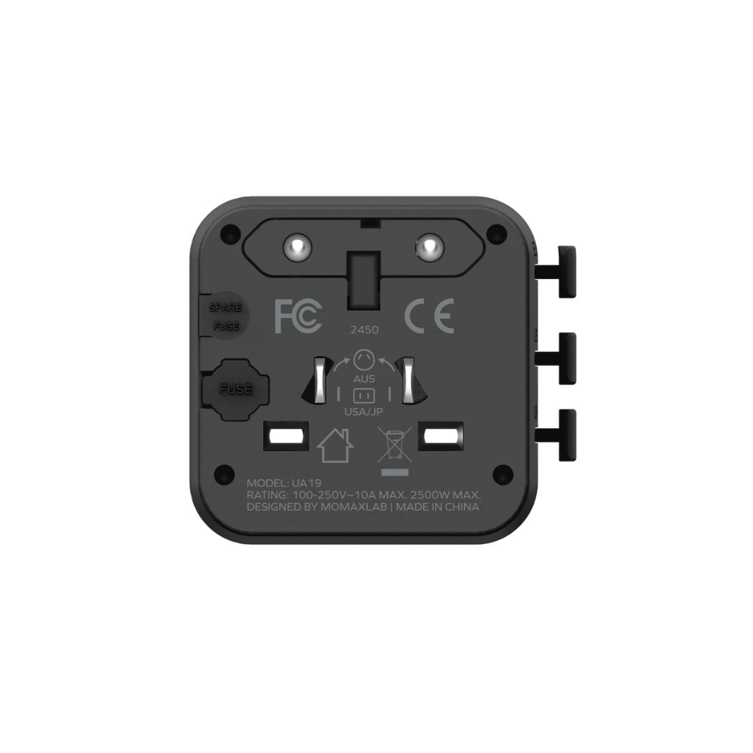 Momax 1-World 20W Universal Travel Charger with Dual AC