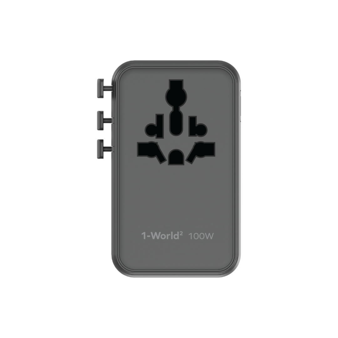 Momax 1-World² 100W 4-Port Mini Universal Travel GaN Charger with Dual AC