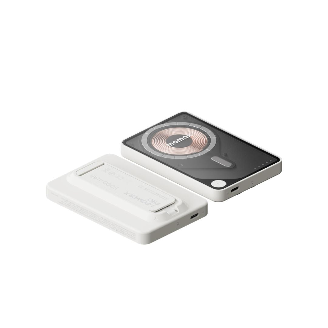 بنك طاقة لاسلكي مغناطيسي موماكس 1-باور إكس برو بسعة 5000 مللي أمبير/ساعة مع كابل USB-C مدمج