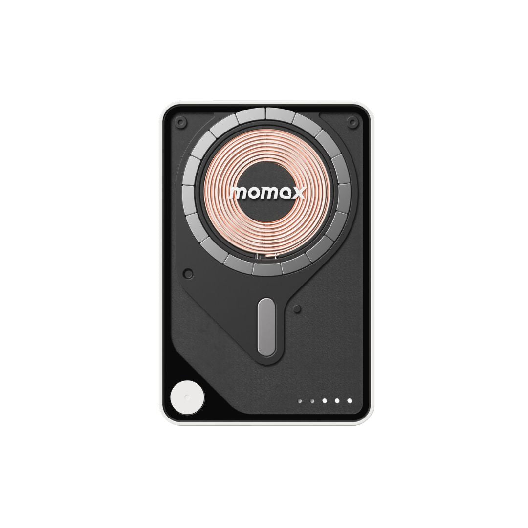 بنك طاقة لاسلكي مغناطيسي موماكس 1-باور إكس برو بسعة 5000 مللي أمبير/ساعة مع كابل USB-C مدمج