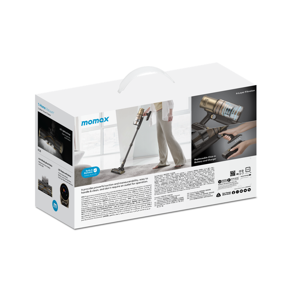 Momax 1-Home Cordless Vacuum Cleaner RO8 (UK PLUG)