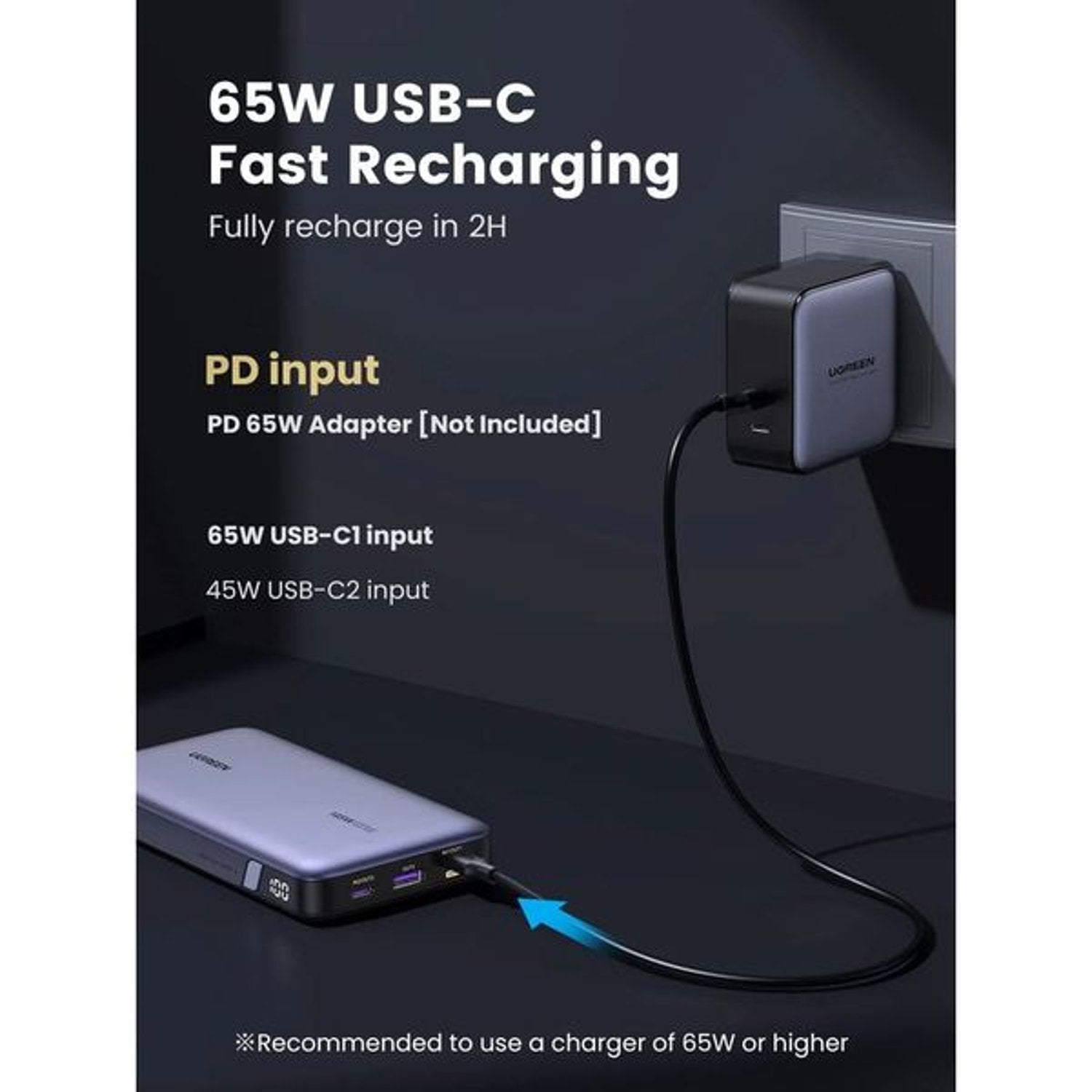 بنك طاقة يوجرين 145 واط 25000 مللي أمبير، نيكسود USB C 3 منافذ PD3.0
