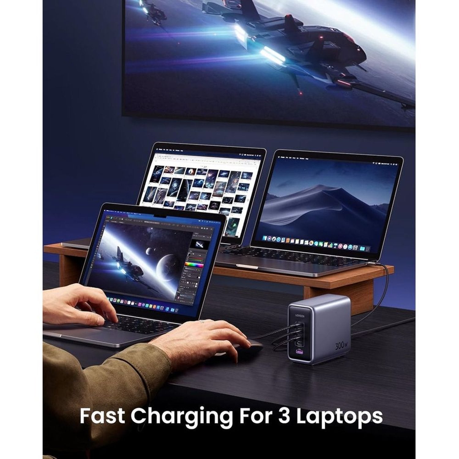 UGREEN 300W USB C Charger, Nexode GaN 5 Ports Desktop Charging Station, 140W Max Single Port PD3.1