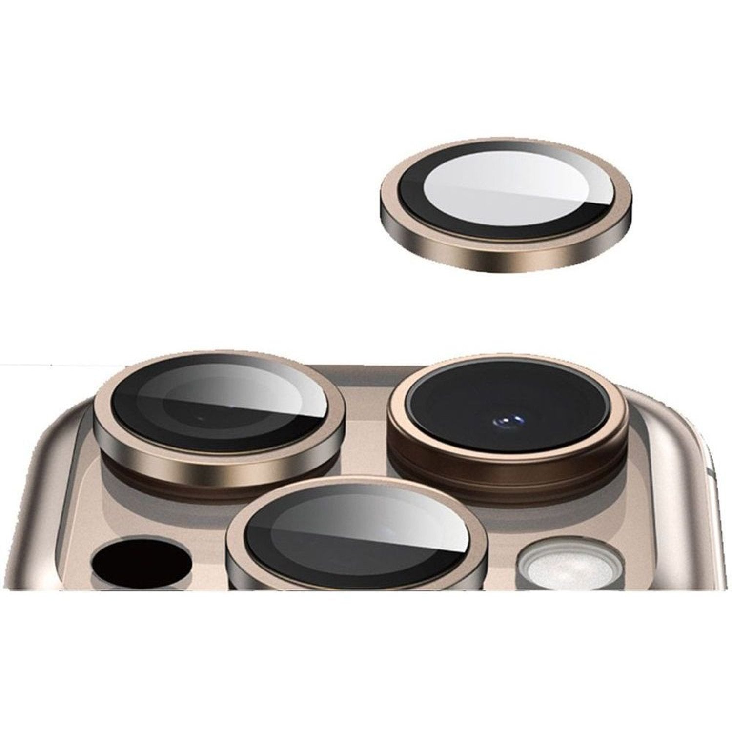 عدسة كاميرا Green Lion HD Plus من التيتانيوم الصحراوي لهاتف iPhone 16 Pro/iPhone 16 Pro Max