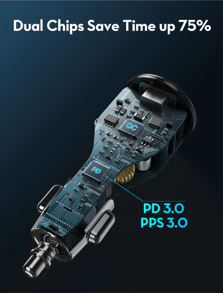 RAVPower PD 100W 3-Port USB Car Charger RP-VC1011