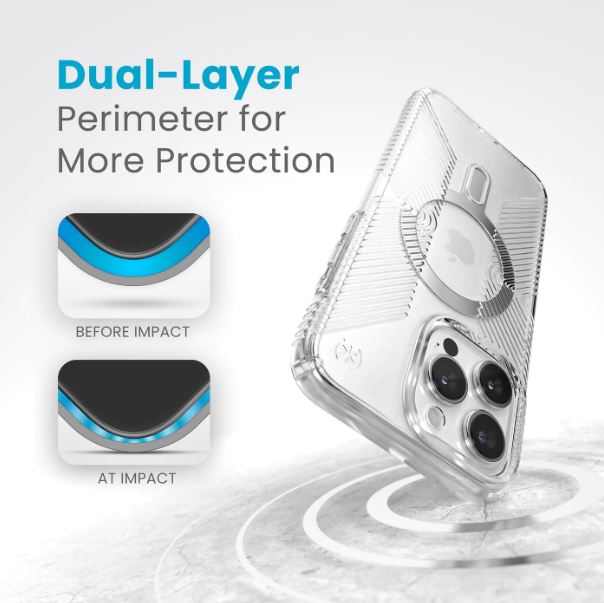 Speck Presidio Perfect - Clear Grip Magsafe with Clicklock iPhone 15 Pro Max