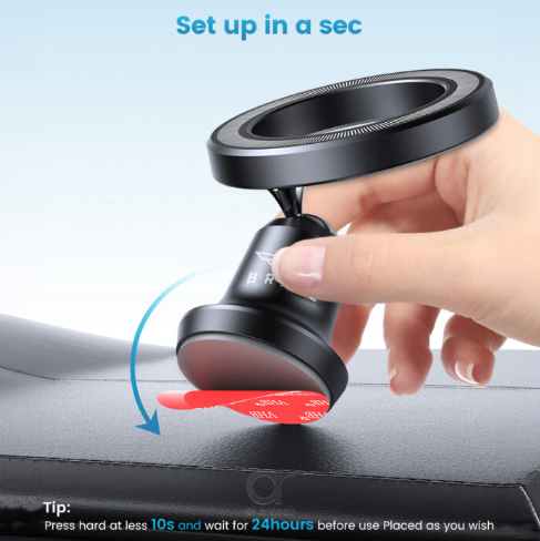 Brave MagSafe Car Phone Holder BHL-52 - 360° Rotatable, Universal – Black
