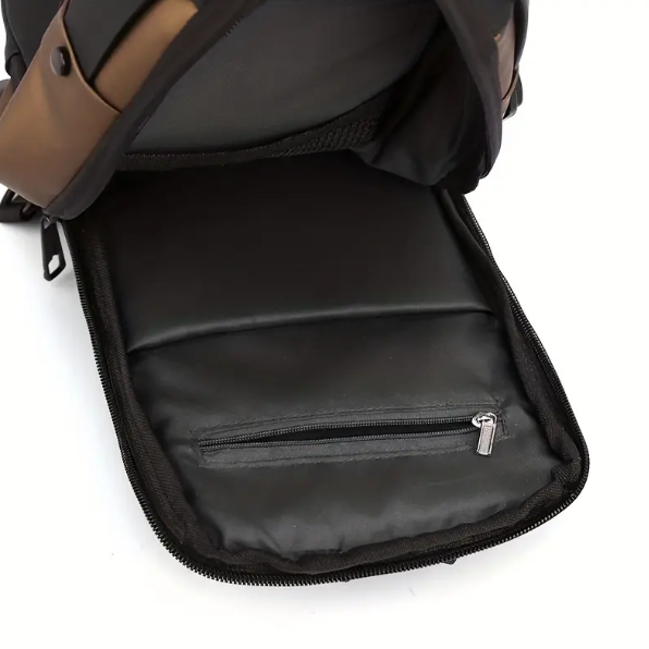 Fashion Crossbody Sling Waterproof Bag With USB Charging Port (Blue & Brown)
