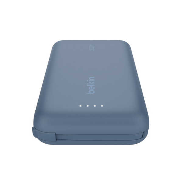 باور بانك بيلكين 10000 مللي أمبير مع كابل USB-C مدمج - أزرق