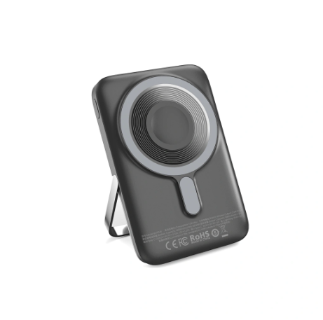 WiWU Elite Power Bank Wi-P018 10000mAh Strong Magnetic Wireless Charging With Stand - Black