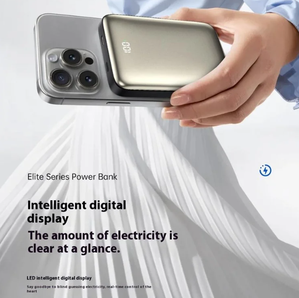 WiWU Elite Power Bank Wi-P018 10000mAh Strong Magnetic Wireless Charging With Stand - Purple