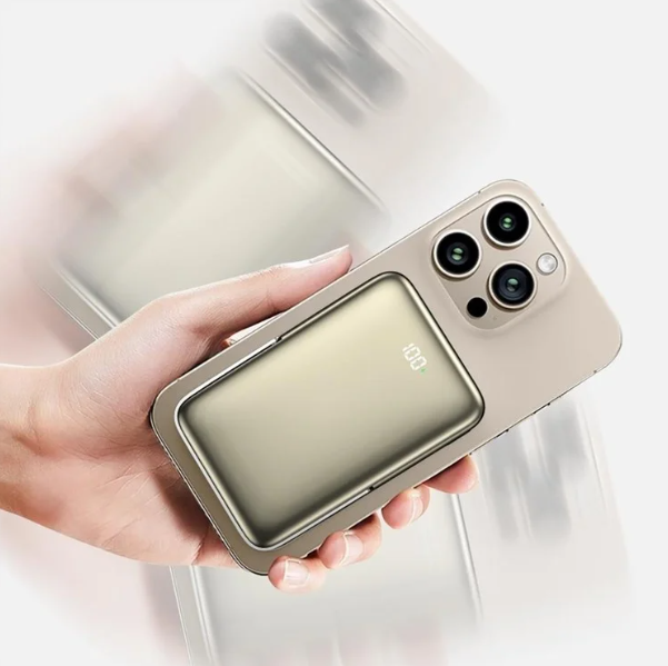 WiWU Elite Power Bank Wi-P018 10000mAh Strong Magnetic Wireless Charging With Stand - Purple