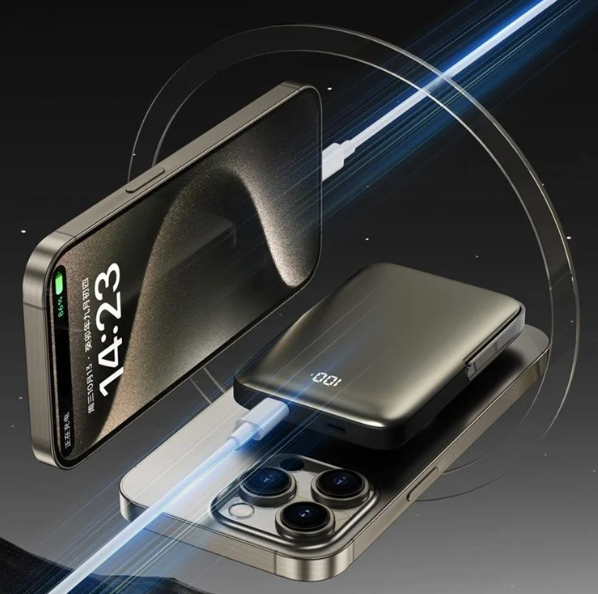 WiWU Elite Power Bank Wi-P018 10000mAh Strong Magnetic Wireless Charging With Stand - Purple