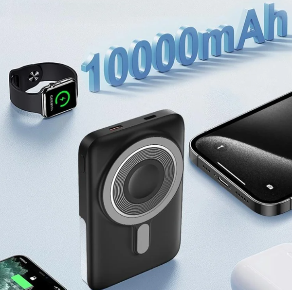 WiWU Elite Power Bank Wi-P018 10000mAh Strong Magnetic Wireless Charging With Stand - Purple