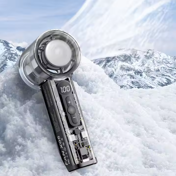 High Speed Rechargeable Handheld ice cooling fan X05