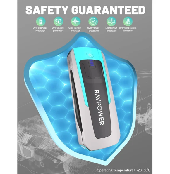 Ravpower 3-in-1 Jump Starter With Power Bank 16000mAh Grey RP-PB1226