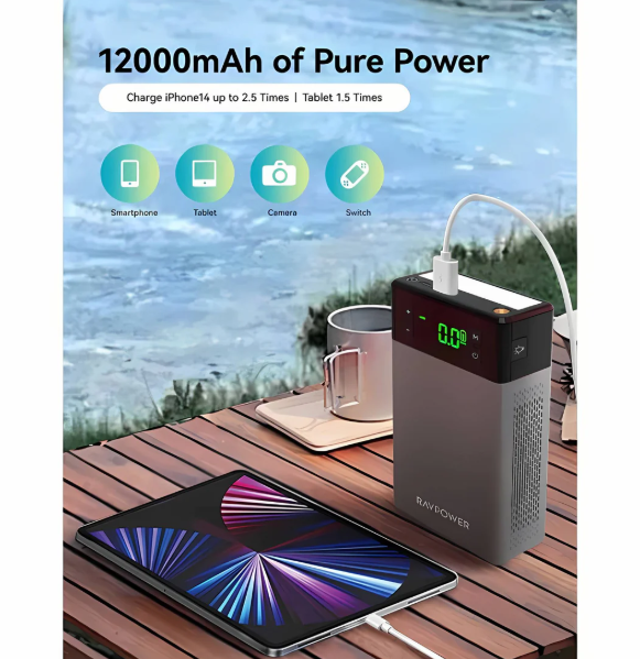 Ravpower RP-PB1213 Jump Starter with Air Compressor 12000mAh (44.4Wh)