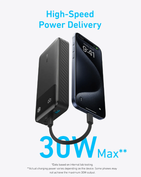 Anker Power Bank Powercore 20000mAh 30W Portable Charger with USB C Cable  A1384h11