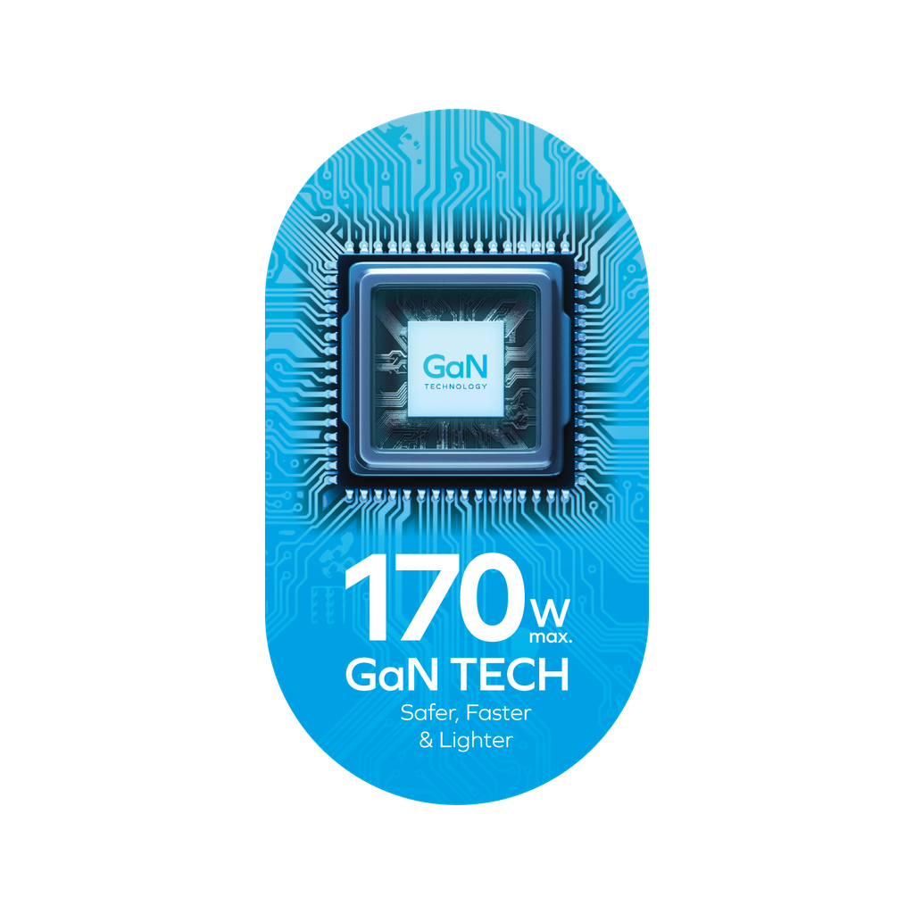 Momax 1-World 4-Port GaN Travel Charger 170W + USB-C Cable - Sandstone