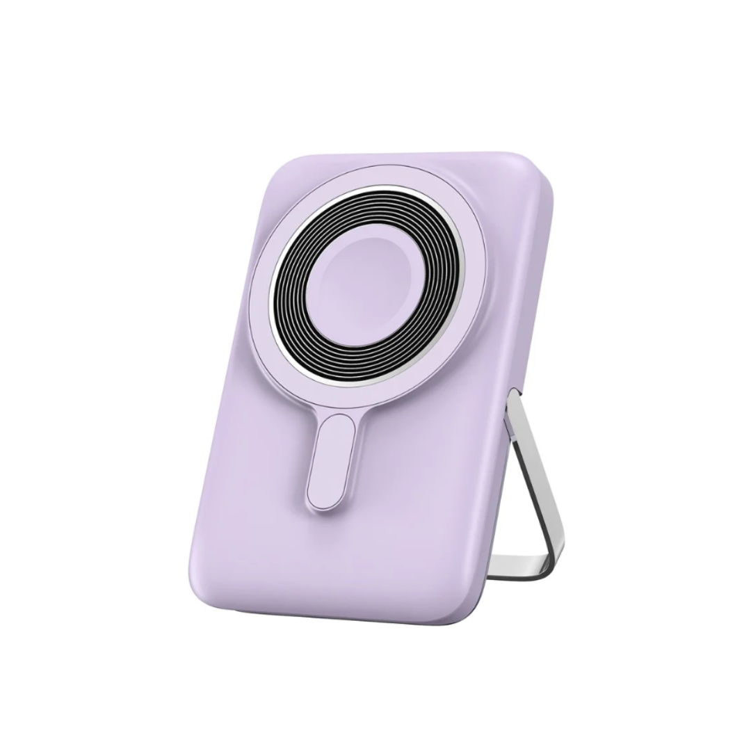 WiWU Elite Power Bank Wi-P018 10000mAh Strong Magnetic Wireless Charging With Stand - Purple