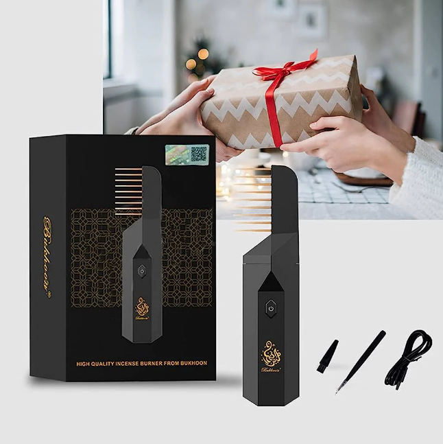 Bakhoor Burner Portable Electric USB Power Charge for Hair & Clothes - Black