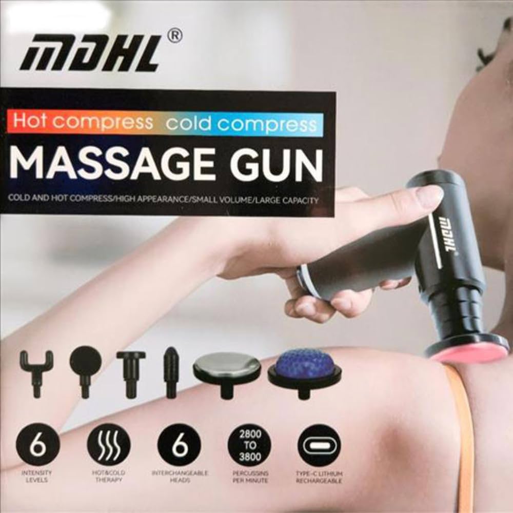 مسدس تدليك MDHL لتخفيف آلام العضلات والأنسجة العميقة باستخدام القرع الساخن والبارد