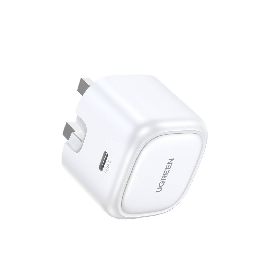 شاحن UGREEN Nexode 30W USB-C PD GaN سريع المملكة المتحدة (أبيض)