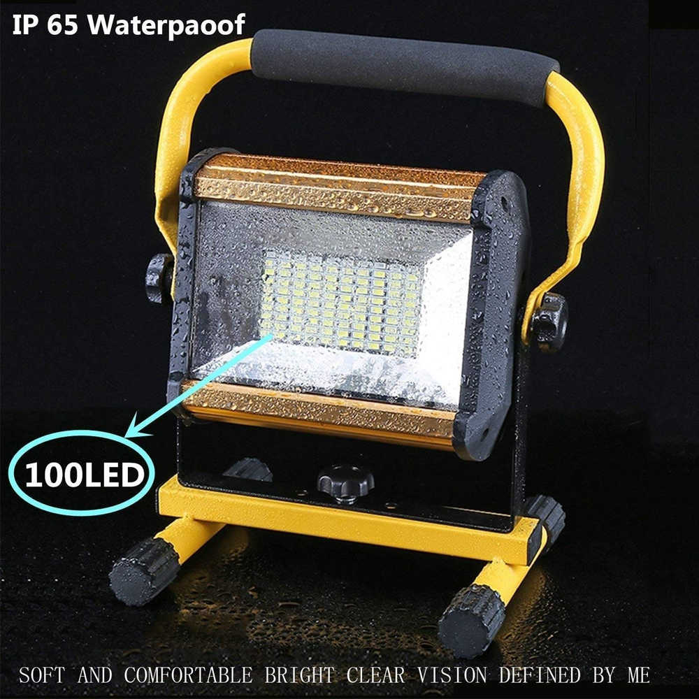 Rechargeable Portable 100W LED Work Light with Stand - مصباح عمل منزلي كلاسيكي - متعدد الوظائف 100 واط