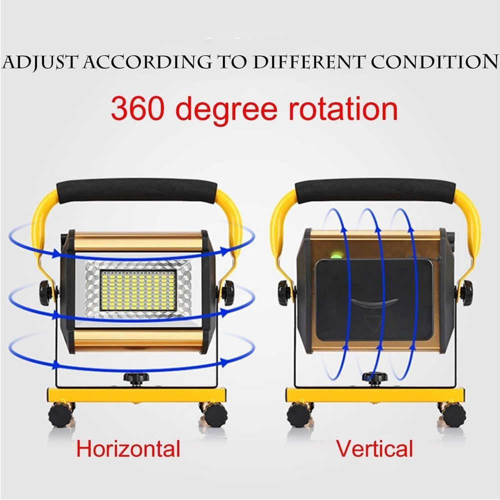 Rechargeable Portable 100W LED Work Light with Stand - مصباح عمل منزلي كلاسيكي - متعدد الوظائف 100 واط