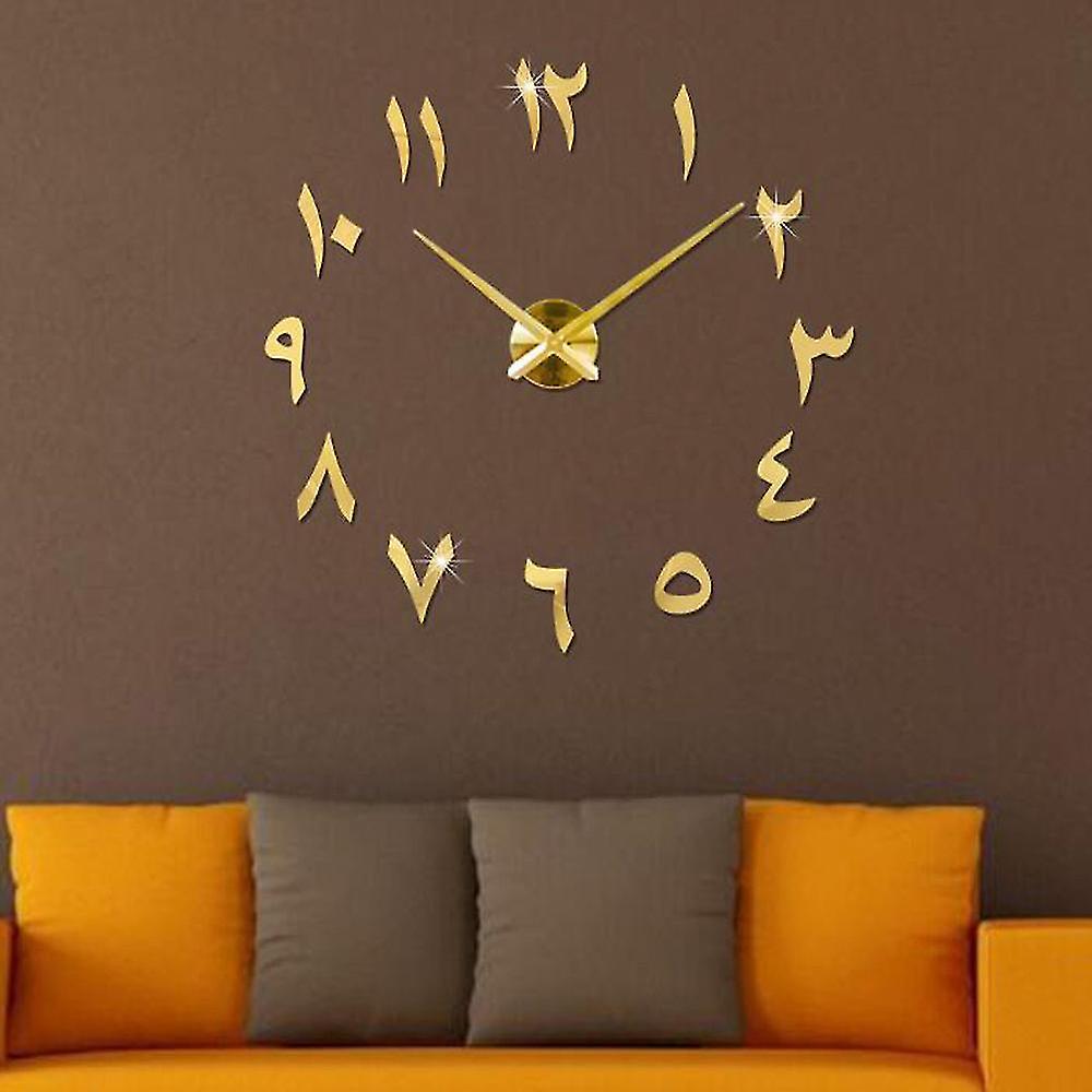 ساعة حائط ثلاثية الأبعاد بدون إطار DIY