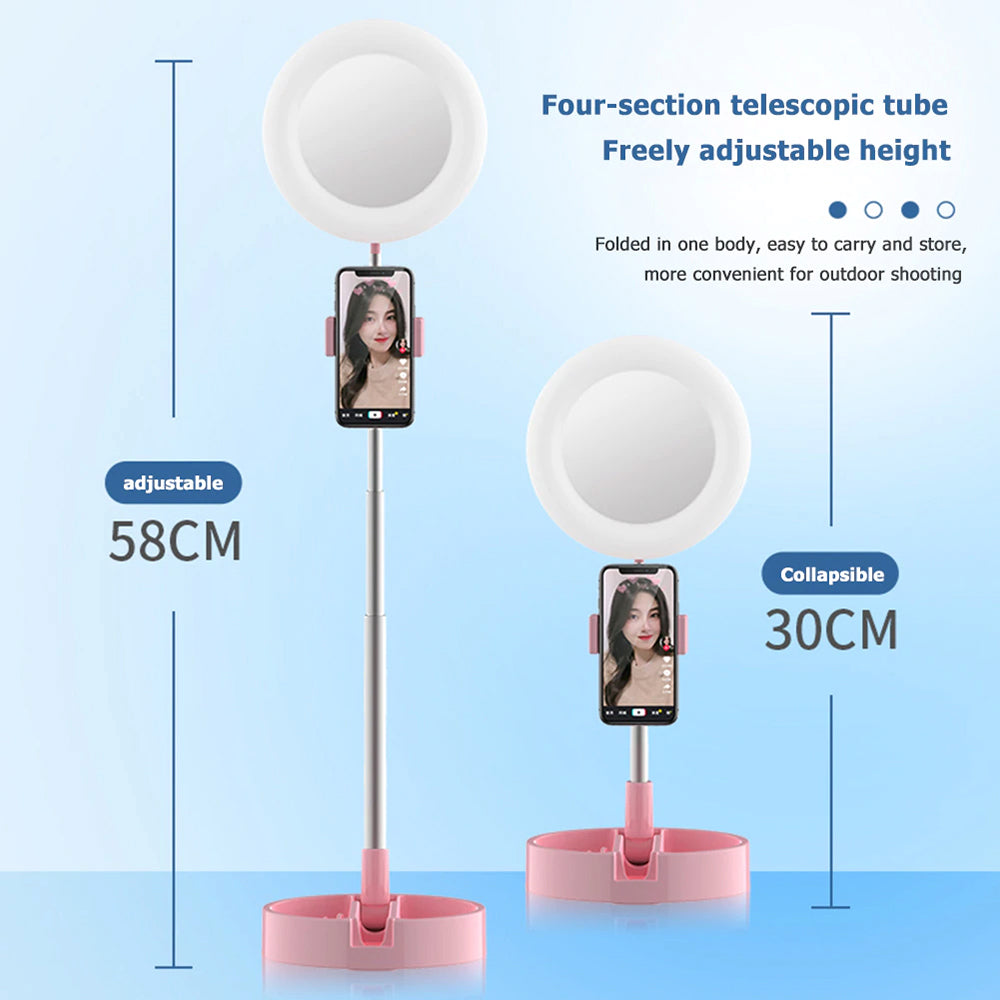 مرآة حلقية LED قابلة للتعتيم G3 للتصوير/المكياج