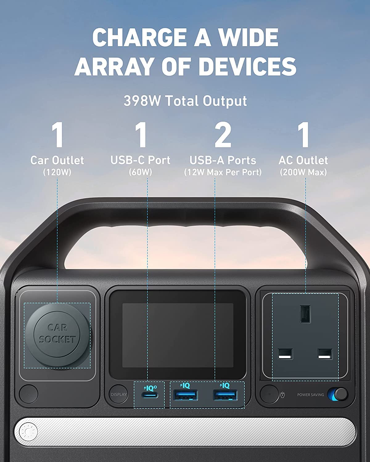 Anker A1720211 521 Portable Power Station Powerhouse 256WH Solar Generator Black