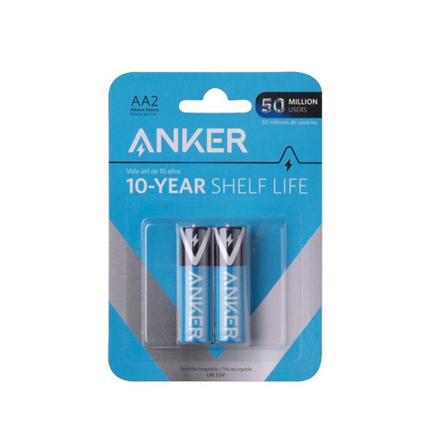 Anker AA Alkaline Batteries, 3200 Mah Long-Lasting, 1.5 Volt, Compatible With Multiple Devices, 2 Pieces | B1810H11