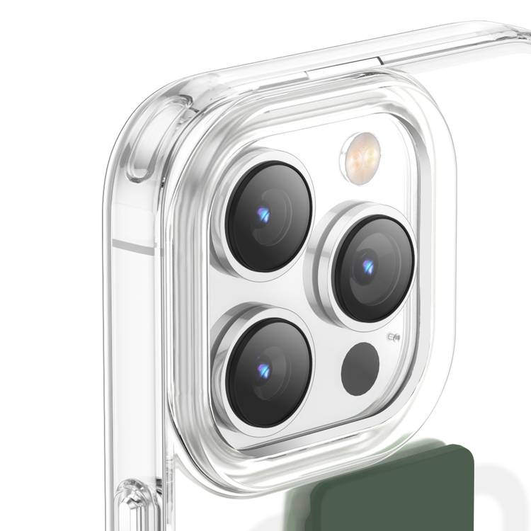 جراب Green London رفيع هجين مع حزام مطاطي لهاتف iPhone 14 Plus