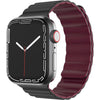 Green Silicone Magnetic Watch Band for Apple Watch 42/44/45MM - Black/Maroon