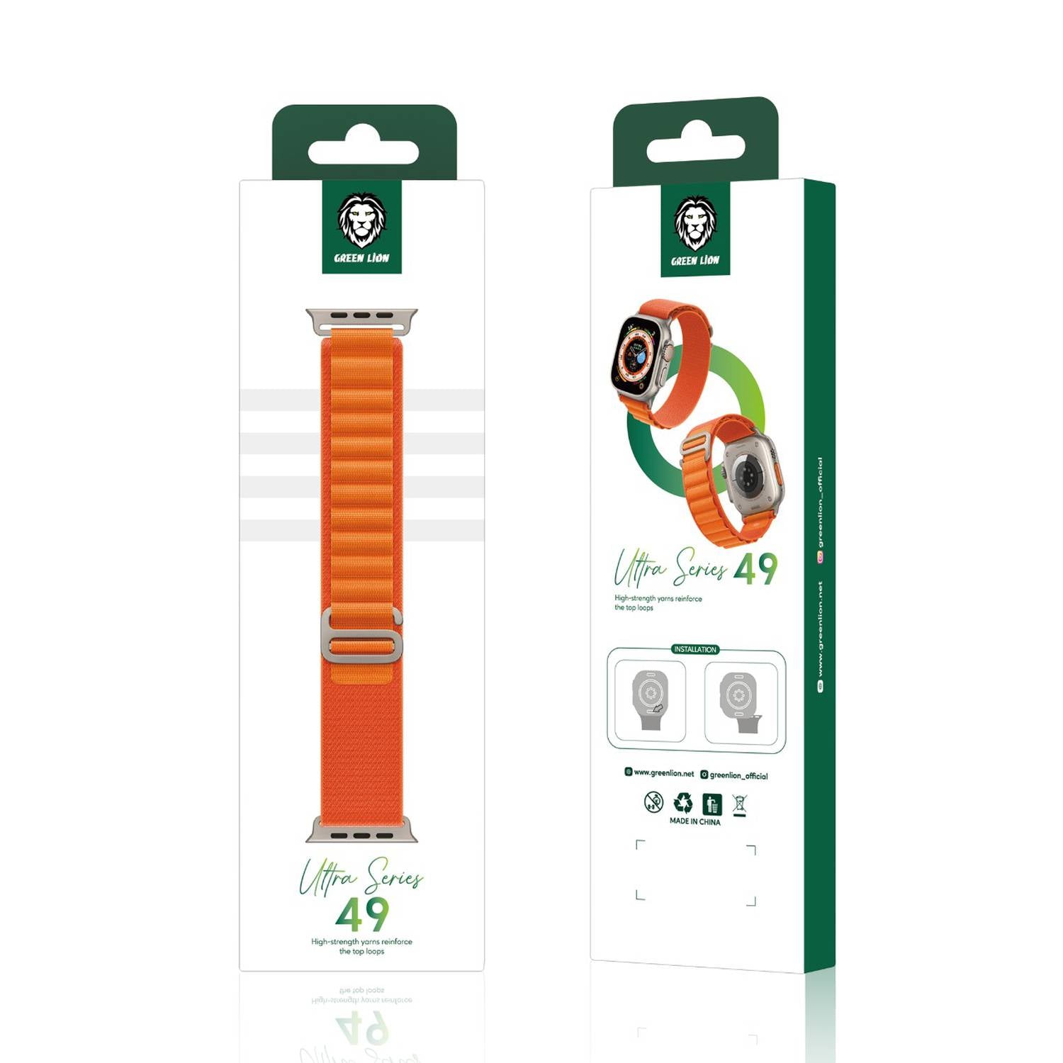 Green Lion Ultra Series High-Strength Watch Strap (42mm/44mm/45mm/49mm) - Orange