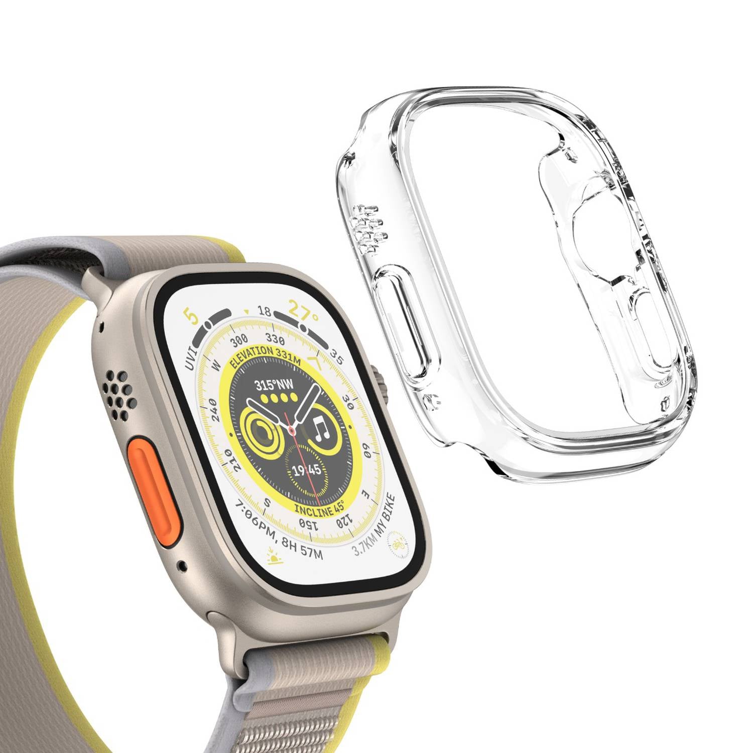 جراب Green Lion Ultra Series Guard Pro لساعة Apple Watch مقاس 49 مم - شفاف
