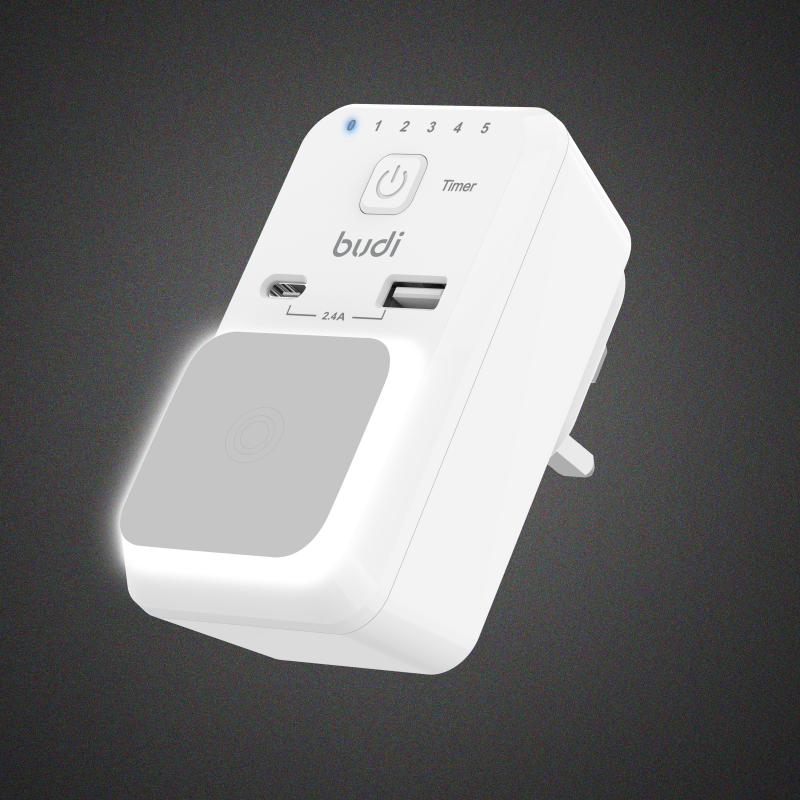 Budi timer touch night light USB power SOCKET