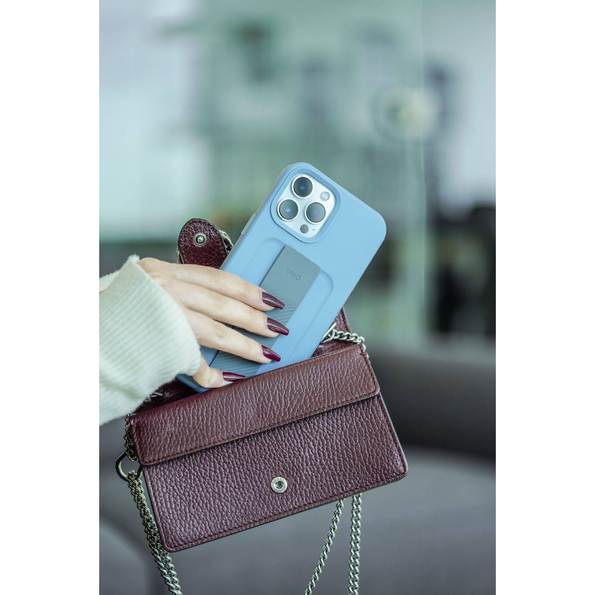 Uniq Iphone 13 Pro / Pro Max Hybrid Heldro Mount case / cover  - Arctic Blue