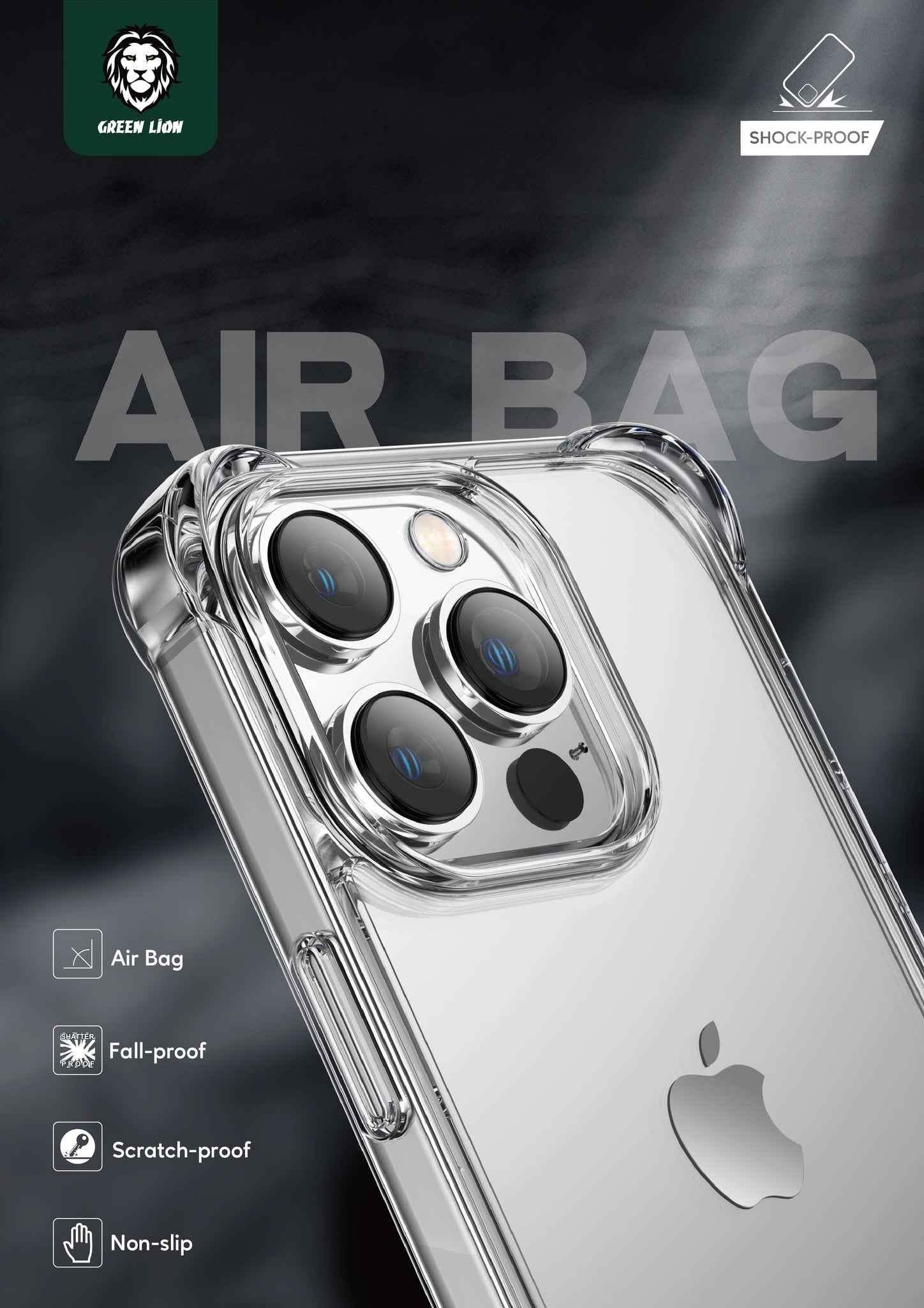 Green Rocky Series 360° Anti-Shock Case for iPhone 14 Pro