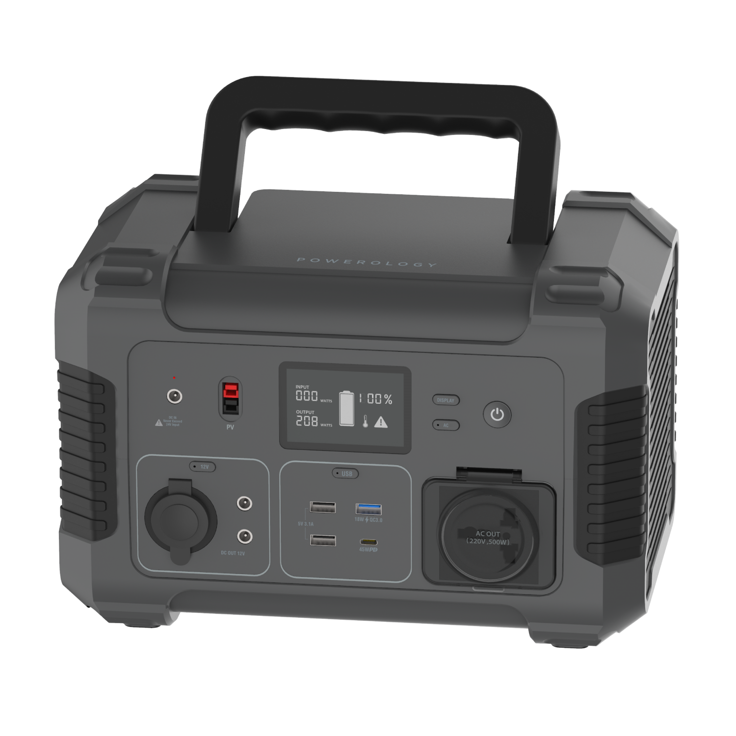 Powerology 500W Portable Power Generator With 140400mAh Capacity