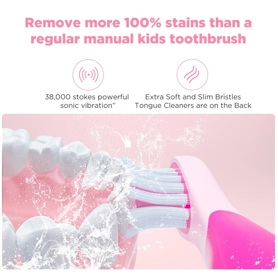Fairywill Kids 2001 Electric Toothbrush - Pink