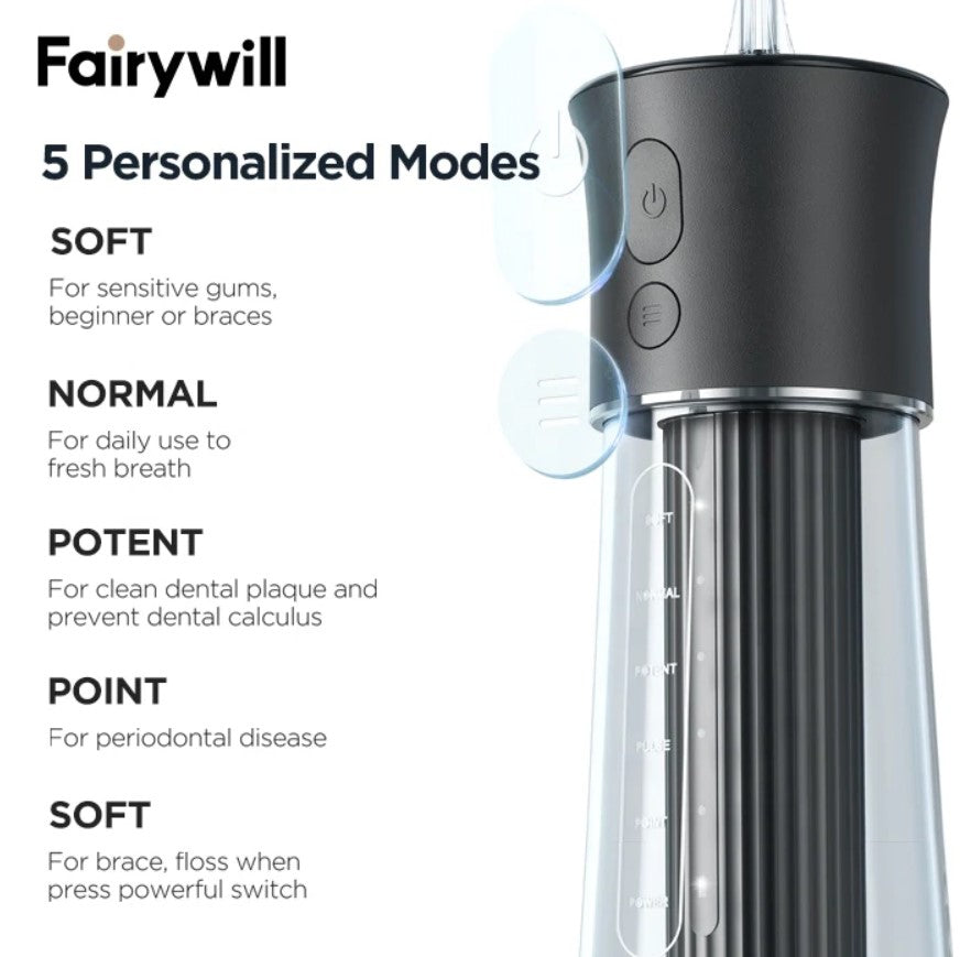 Fairywill F30 Water Flosser - جهاز تنظيف الأسنان المائي F-30 ٣٠٠ مل
